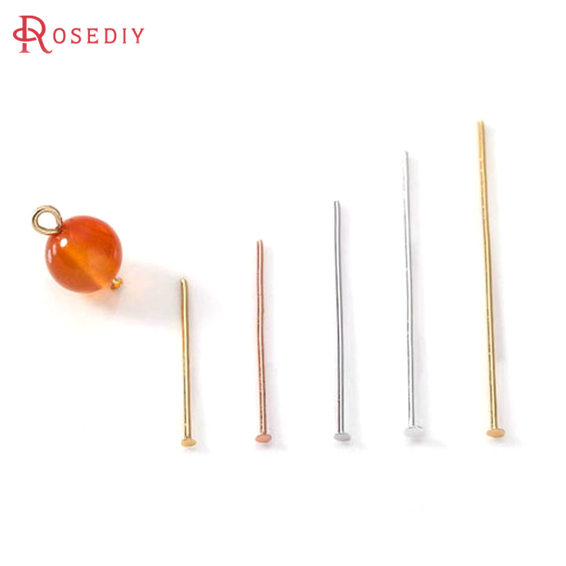 Jewelry Making Eye Pins - Pin pipih kuningan warna emas 18K
