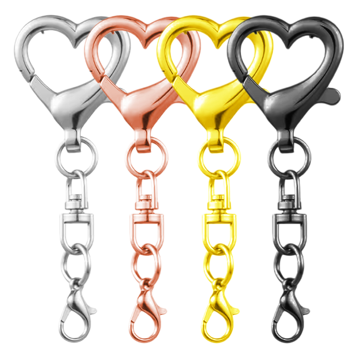 Jewelry Making School - 5/15/30Pcs Klip Gantungan Bentuk Hati dengan