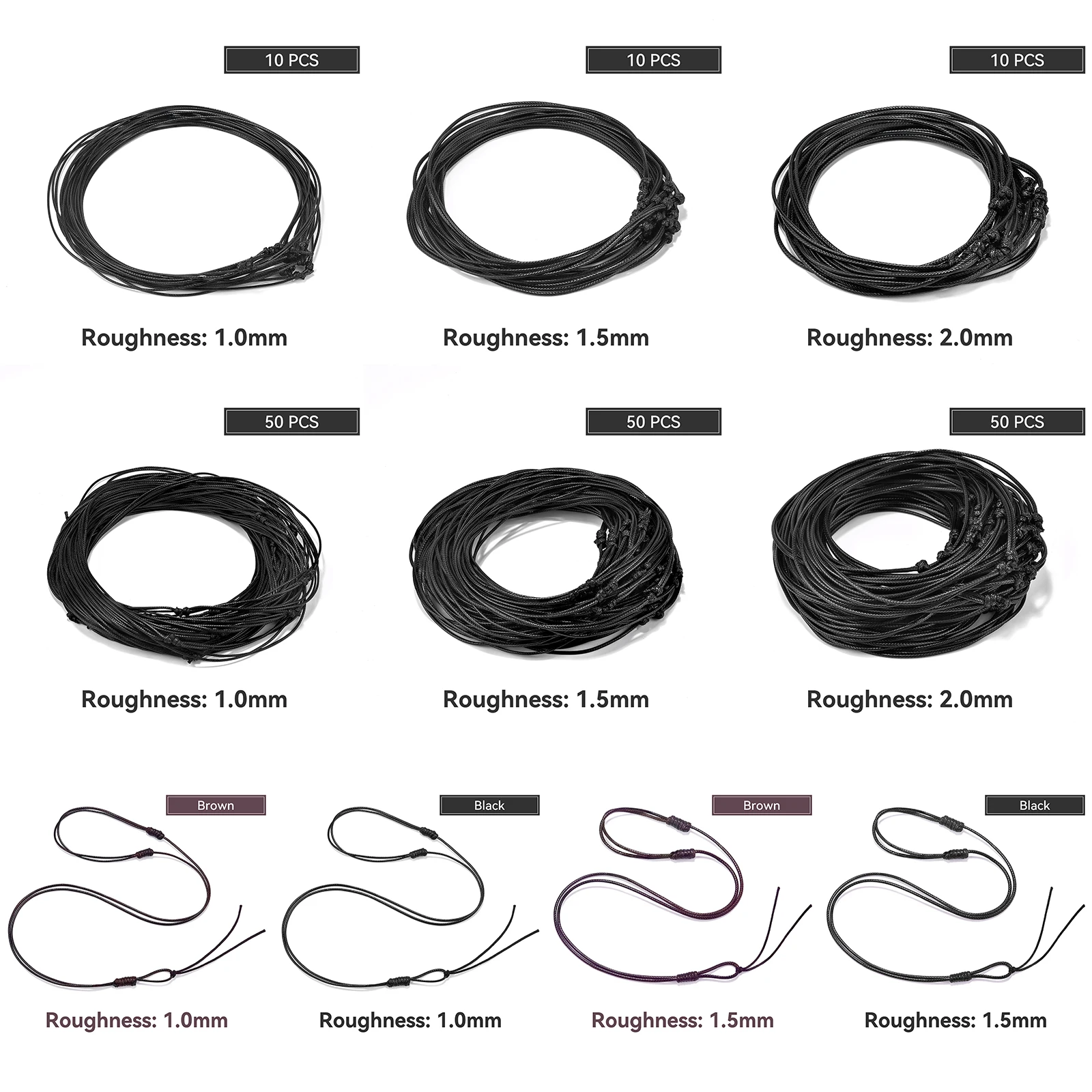 Jewelry Making Knots - 1/10/50pcs 1/1.5/2mm Kalung Choker yang Dapat