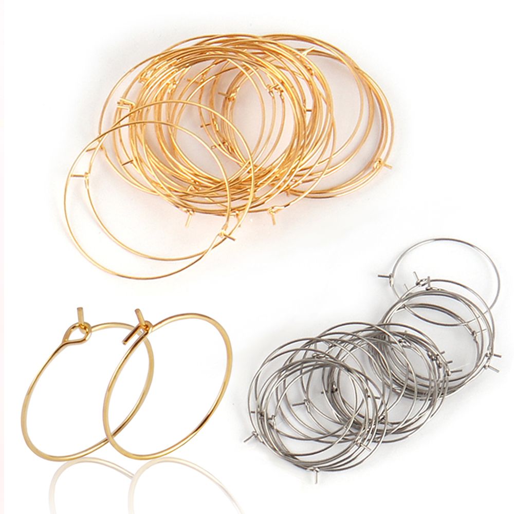 Jewelry Making Knots - 20 buah 316L anting-anting lingkaran besar