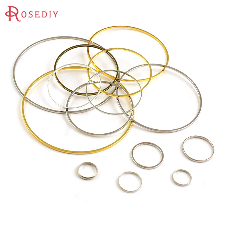 Jewelry Making Closed Jump Rings - Diameter 8MM hingga 80MM bulat kuningan