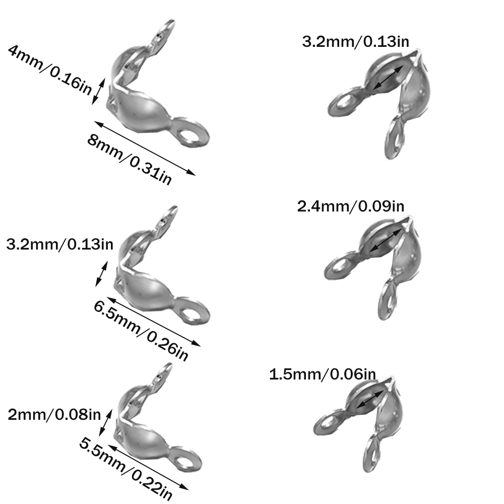 100 buah 304 ujung manik baja  - Jewelry Making Knots ulasan dan harga