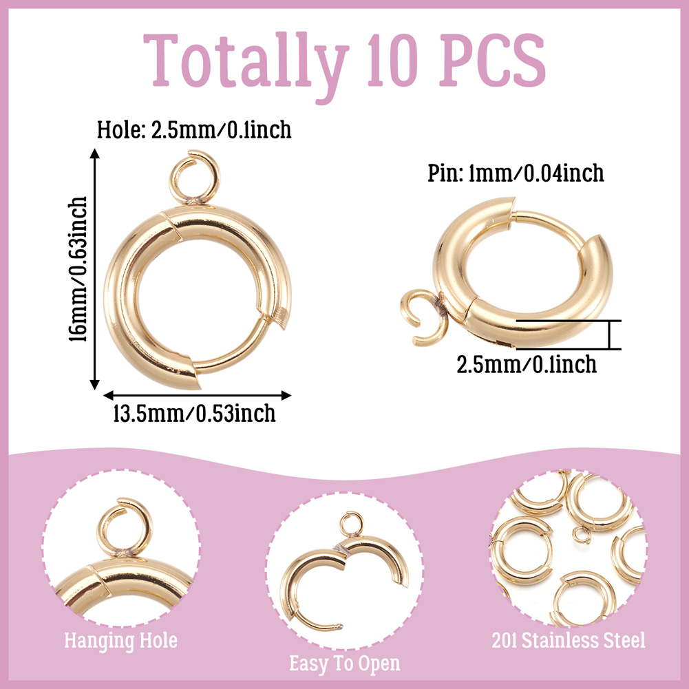 10 Buah Kait Anting Huggie Baj - Jewelry Making Knots ulasan dan harga