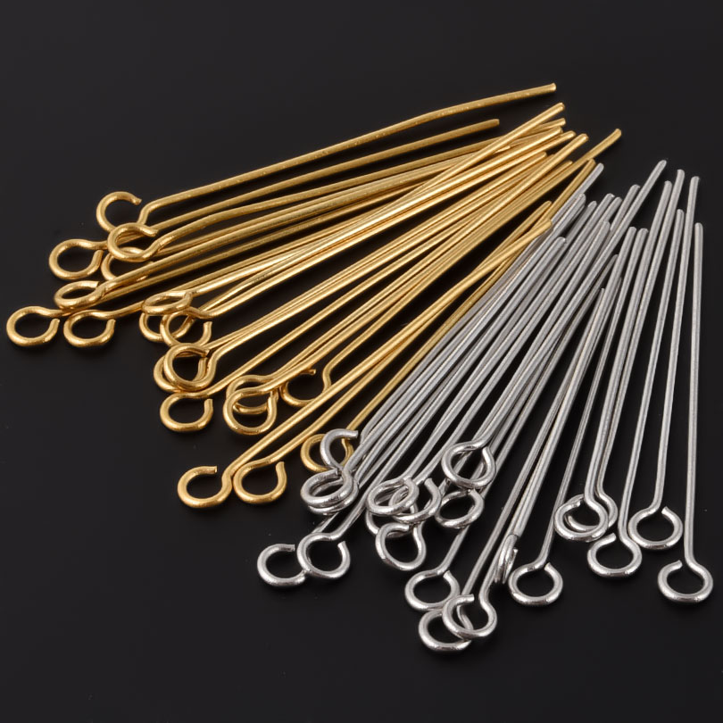 50pcs/lot 304 Stainless Steel  - Jewelry Making Eye Pins ulasan dan harga