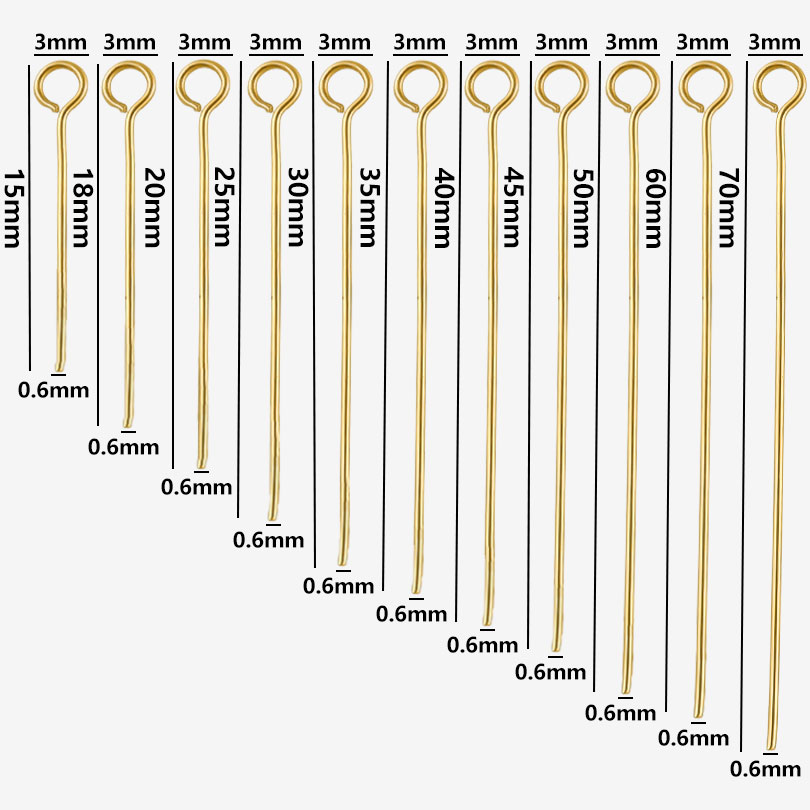 50pcs/lot 304 Stainless Steel  - Jewelry Making Eye Pins ulasan dan harga