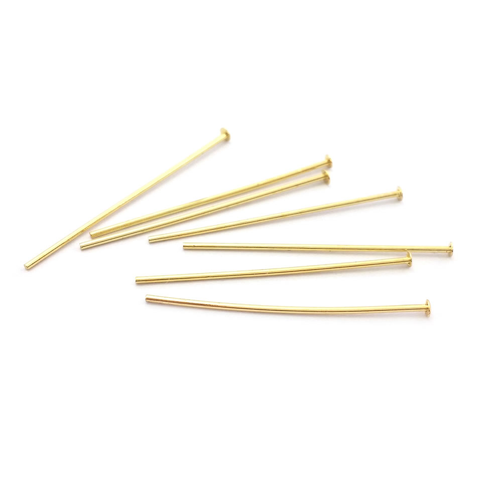 Pin pipih kuningan warna emas  - Jewelry Making Eye Pins ulasan dan harga