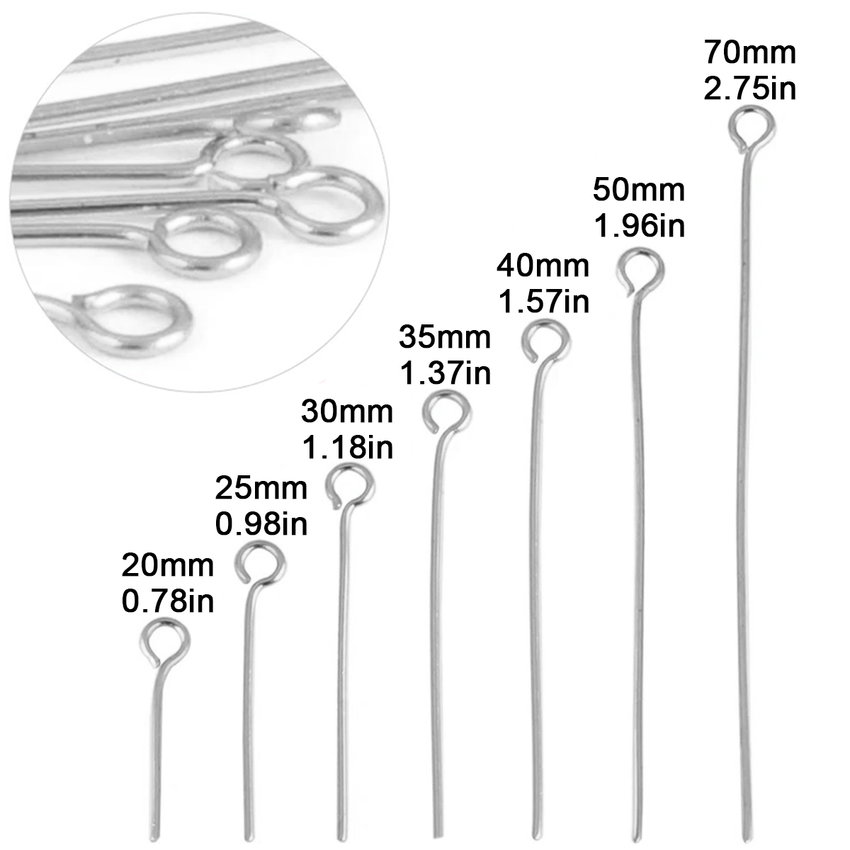 100 Buah/Lot Pin Mata Baja Tah - Jewelry Making Eye Pins ulasan dan harga