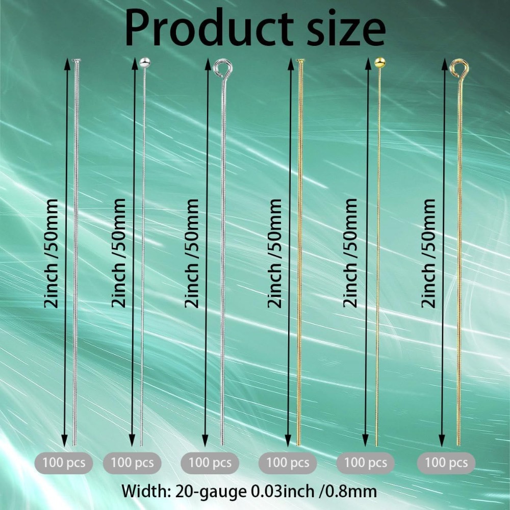 600 buah Pin Mata Kepala Datar - Jewelry Making Eye Pins ulasan dan harga