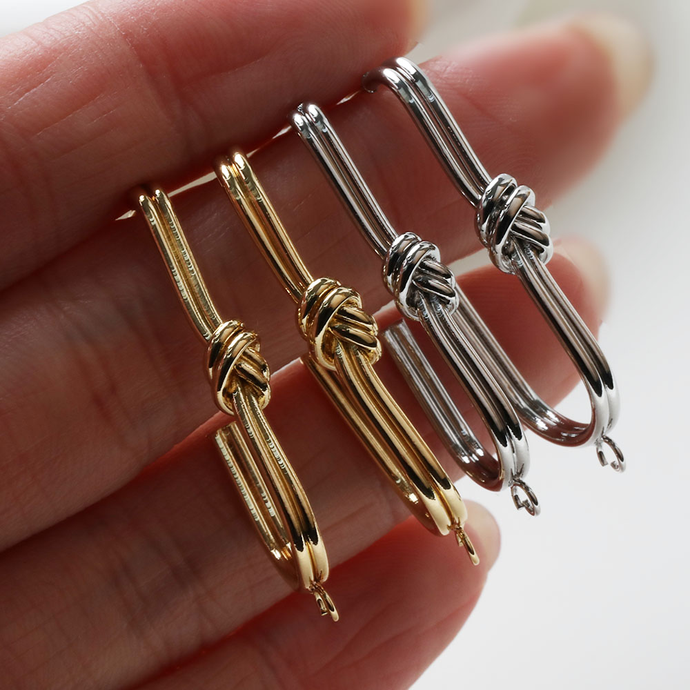 2 Buah Anting Kancing Telinga  - Jewelry Making Knots ulasan dan harga