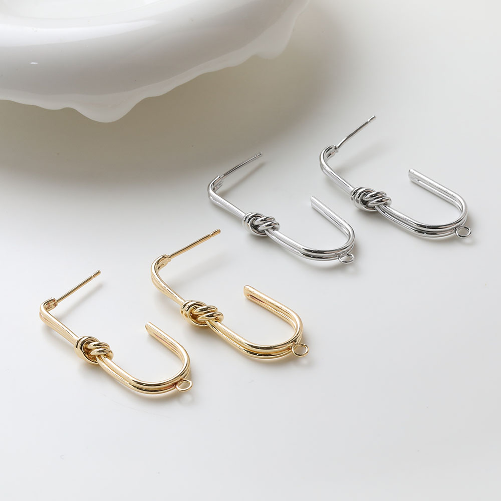 2 Buah Anting Kancing Telinga  - Jewelry Making Knots ulasan dan harga