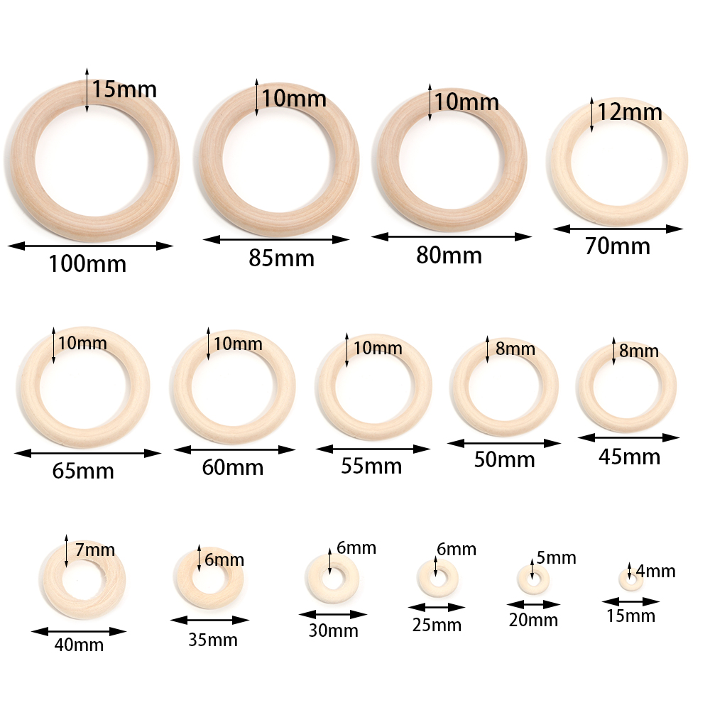2-10 Buah/Lot Cincin Kayu Alam - Jewelry Making Knots ulasan dan harga