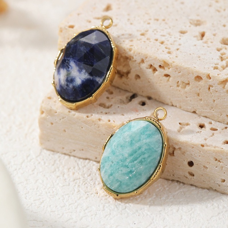 10 buah Liontin Batu Amazonite - Jewelry Making Michaels ulasan dan harga