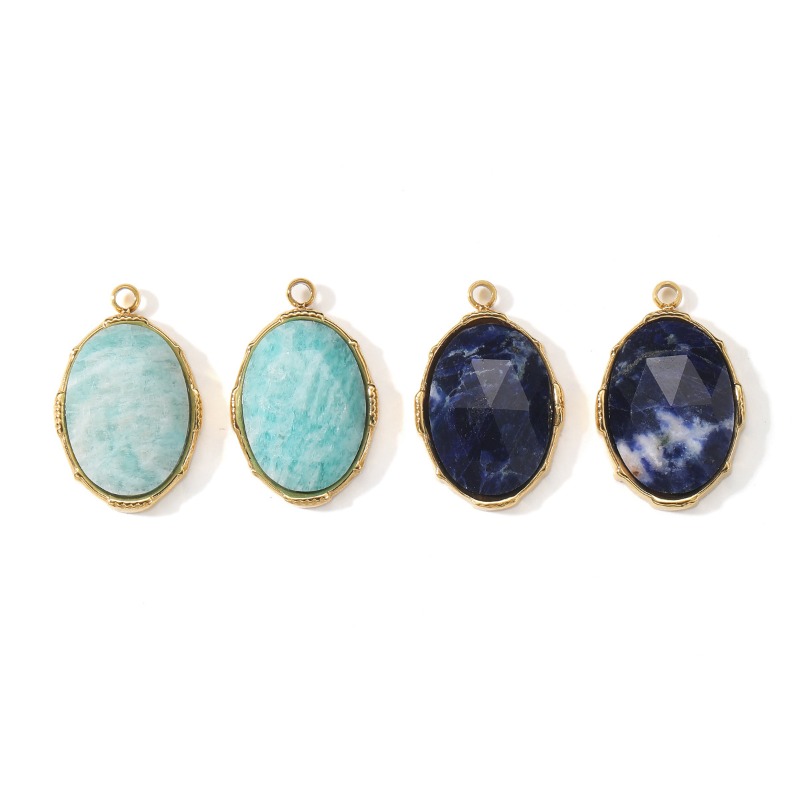 10 buah Liontin Batu Amazonite - Jewelry Making Michaels ulasan dan harga